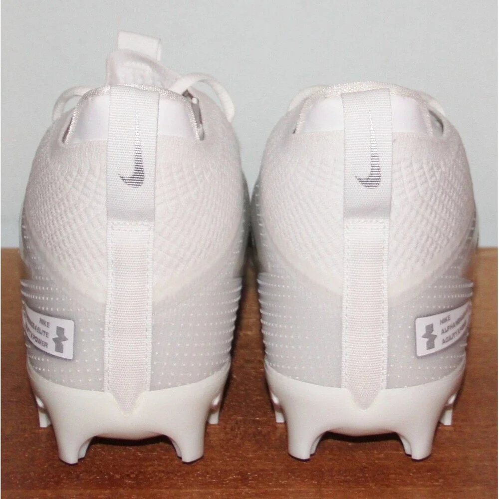 Nike Alpha Menace 4 Elite Football Cleats Mens 12 White Silver